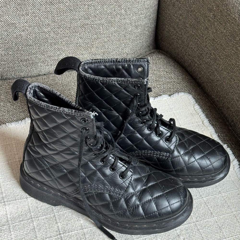 Dr. Martens Black Quilted Combat Boots
